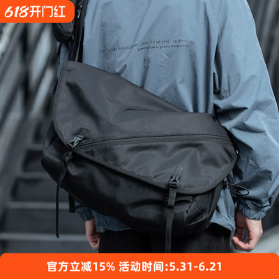 鹿森|街头潮男单肩斜挎包简约百搭邮差包机能工装背包小挎包女