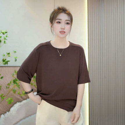 春夏季大码200斤长袖t恤女宽松休闲显瘦打底衫女中袖百搭上衣