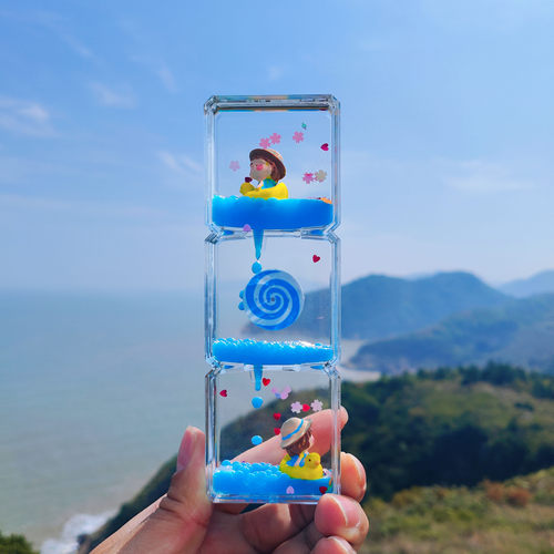 液体油滴沙漏解压创意桌面摆件送儿童生日礼物液体计时器减压神器