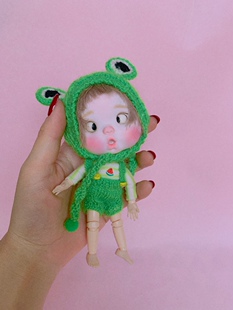 已领养 可定可动眼珠整娃比利时土素体ob11滩羊毛假发娃衣