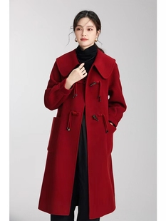 双面羊毛大衣女24年新款 清货 中长款 反季 毛呢外套秋冬呢子大衣