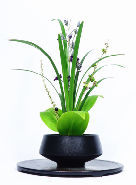 禅意茶席插花花器供花日式陶瓷