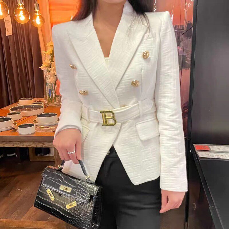 纹理设计感高级感炸街女士收腰西装外套2025夏季新款日常通勤西服