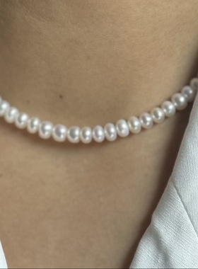 极光无核天然珍珠算盘珠赵露思同款2026新款爆款轻奢高级锁骨链