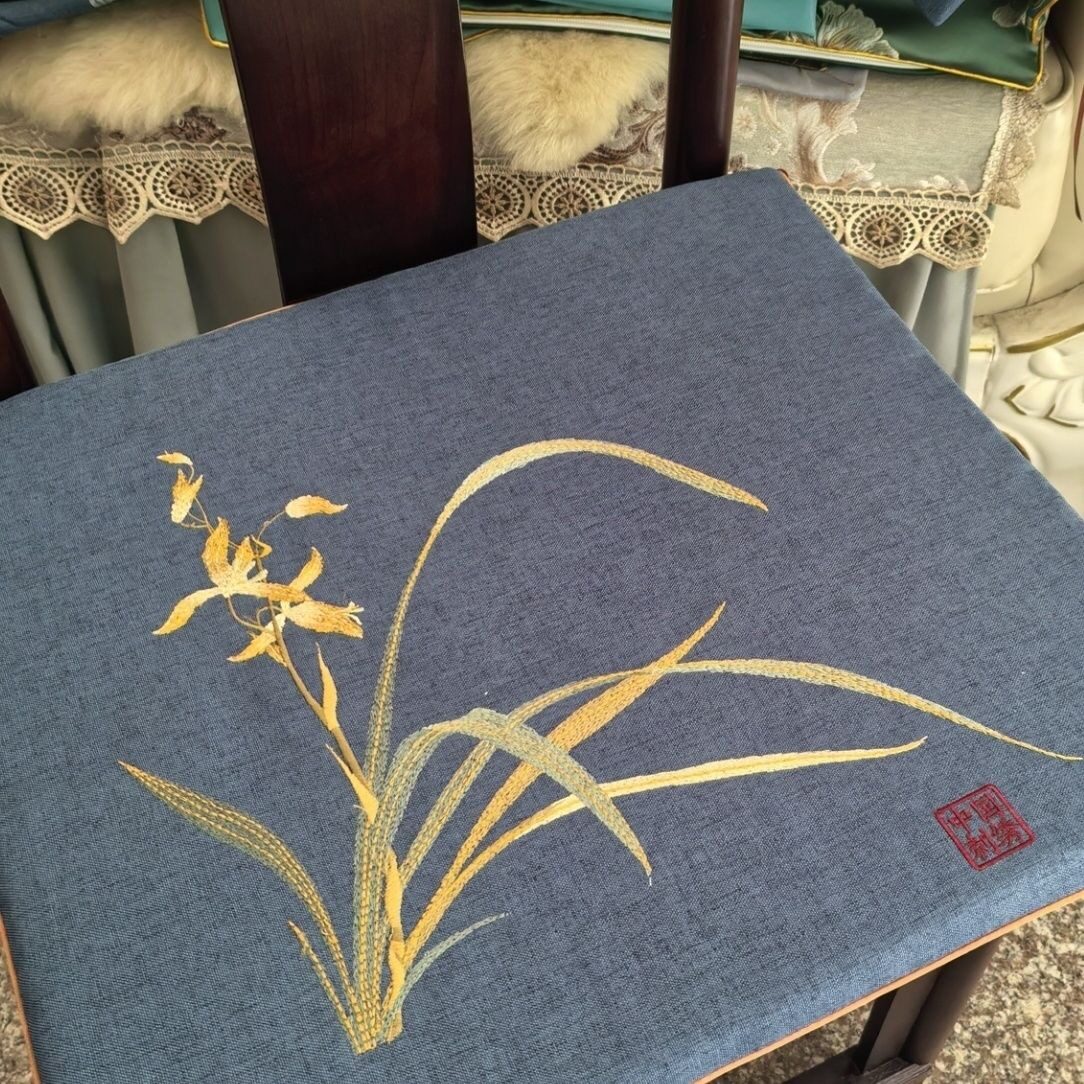 新中式红木罗汉床茶椅加厚防滑坐垫可拆洗太师椅凳子防滑含海绵芯