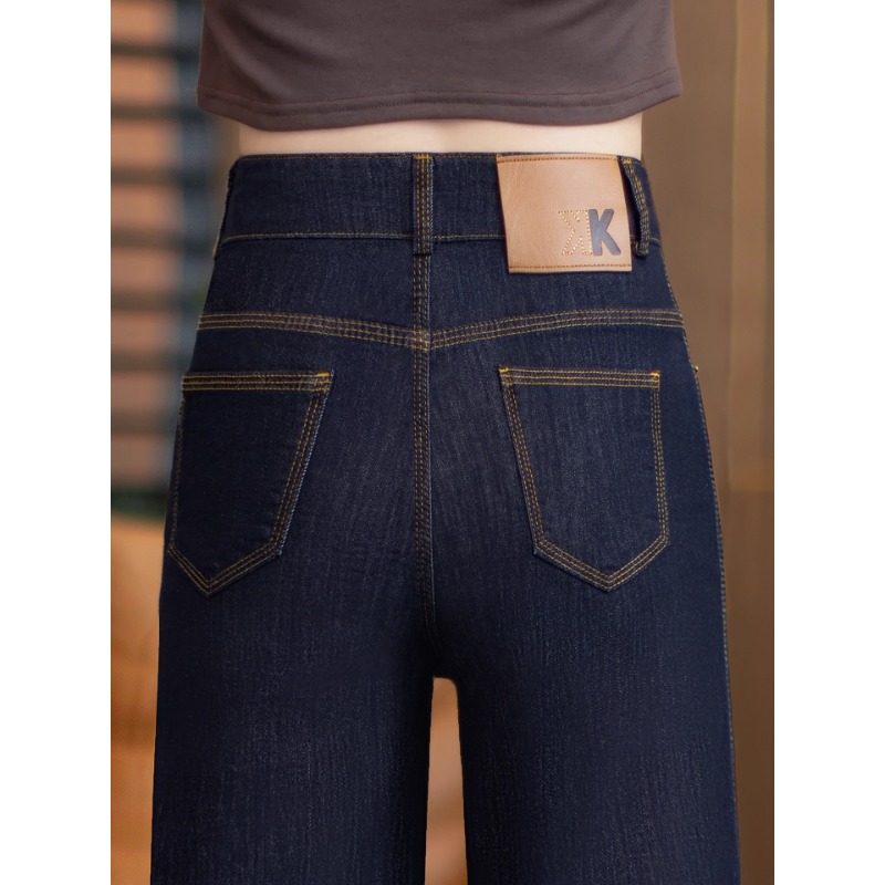 丹宁蓝直筒牛仔裤女秋冬2025年