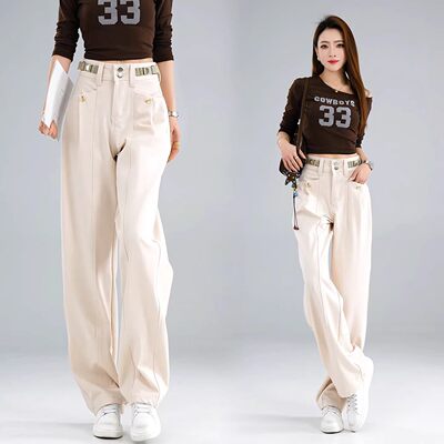 女裤春季高腰弯刀休闲裤