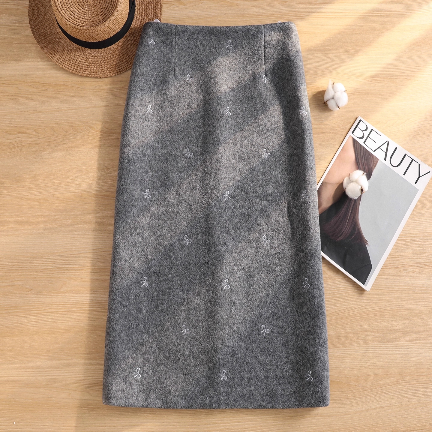 羊毛呢半身裙女秋冬2025新款高腰