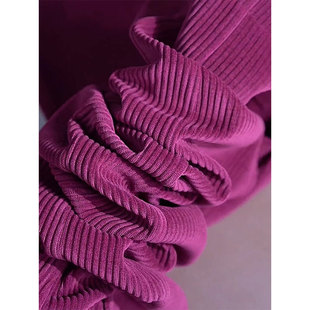 雪尼尔阔腿裤女士2025年秋冬季新款灯芯绒加绒今年的流行休闲裤子