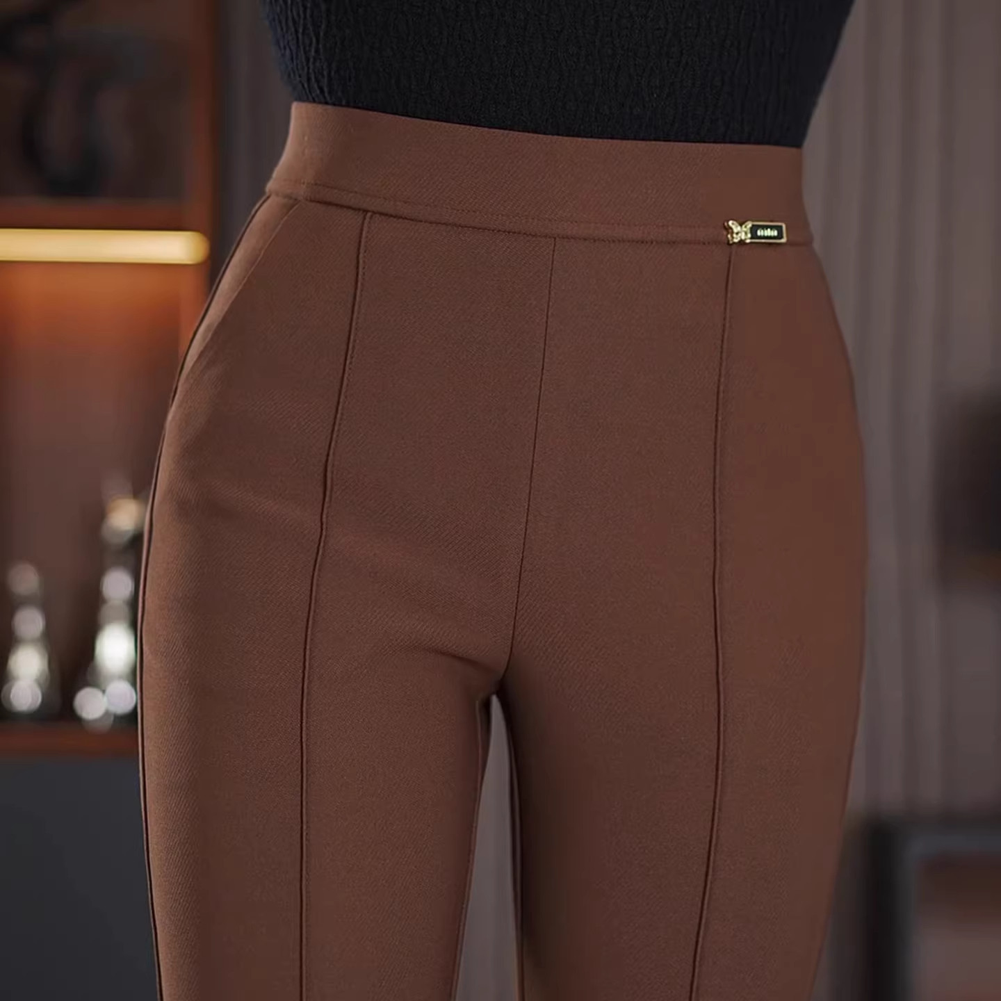 咖色休闲加绒加厚西装微喇裤子女款2026春季新款小个子高腰喇叭裤,女装/女士精品,大码裤装,淘宝优惠券,粉丝福利购,淘宝优惠卷