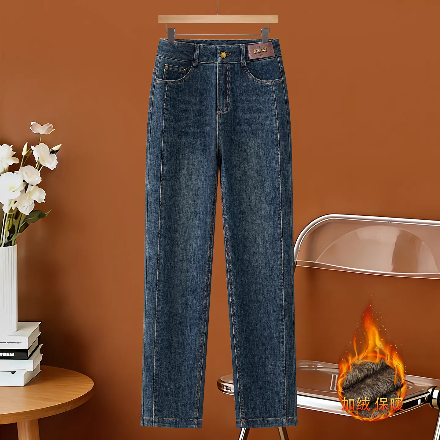 复古烟管牛仔裤女春季2026新款高腰今年流行小个子加绒窄版直筒裤,女装/女士精品,大码裤装,淘宝优惠券,粉丝福利购,淘宝优惠卷