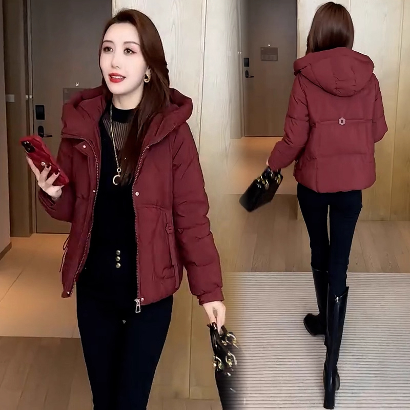 时尚连帽短款羽绒棉服女2025冬季