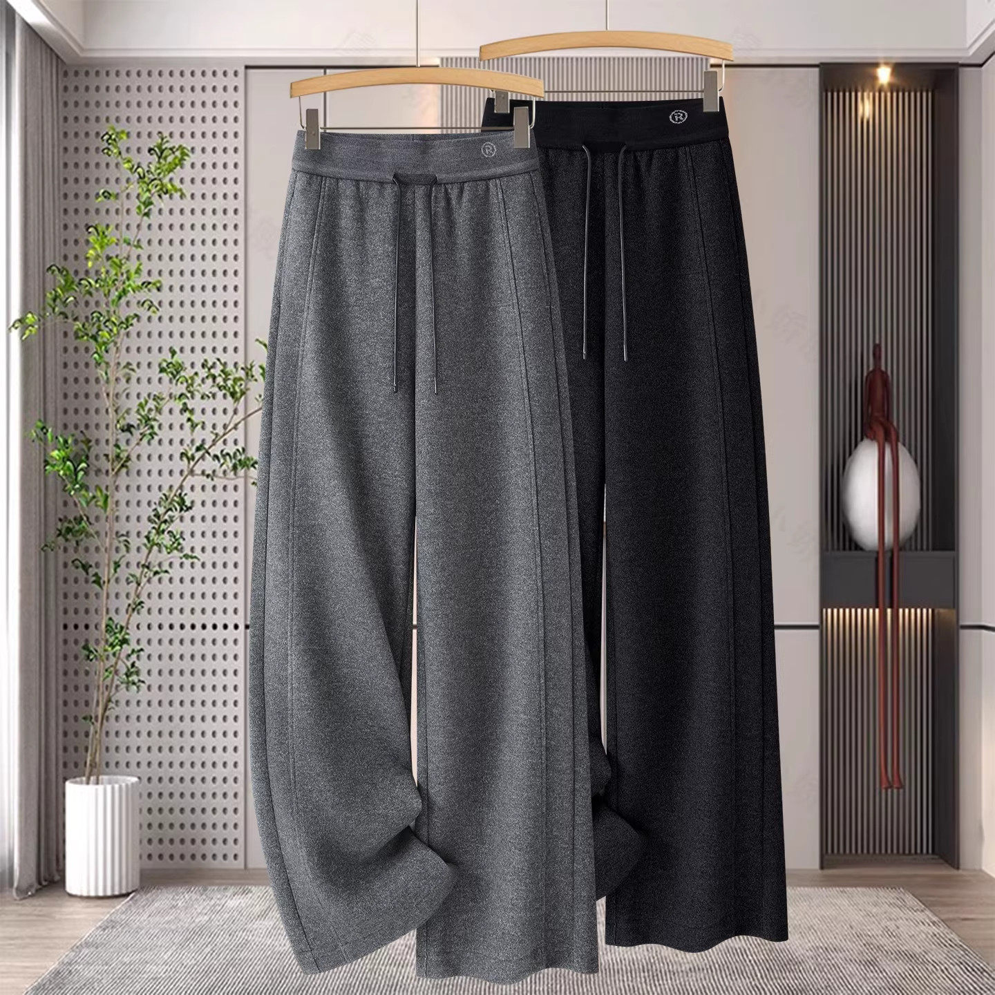深灰色阔腿裤子2026新款今年流行爆款醋酸天丝羊毛软糯直筒阔腿裤,女装/女士精品,大码裤装,淘宝优惠券,粉丝福利购,淘宝优惠卷