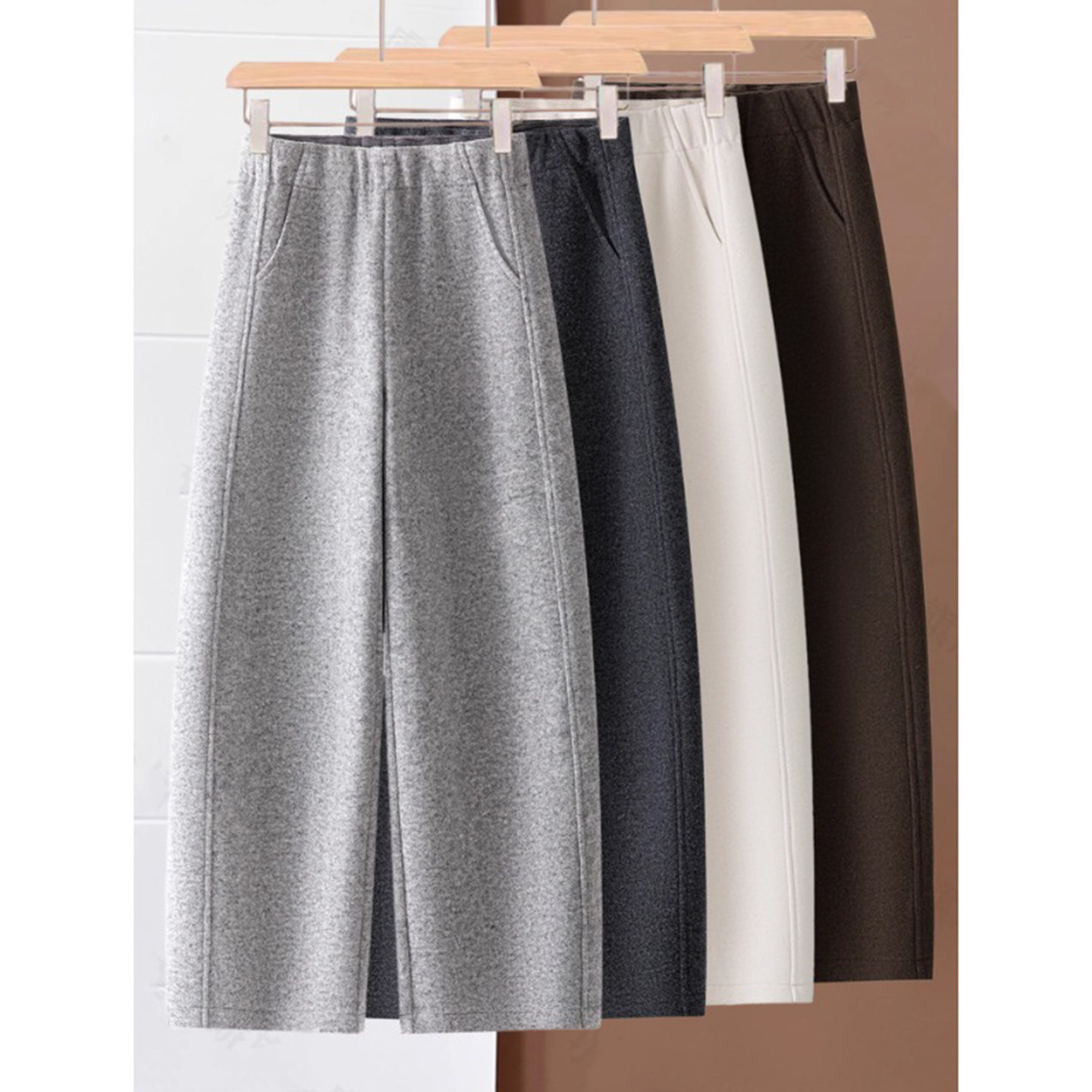 羊毛呢弯刀裤女秋冬季2025新款松紧腰休闲运动卫裤加绒香蕉镰刀裤,女装/女士精品,大码裤装,淘宝优惠券,粉丝福利购,淘宝优惠卷