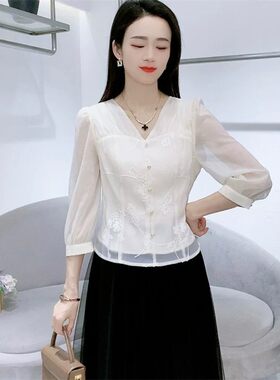 七分袖t恤女士小衬衫2026年