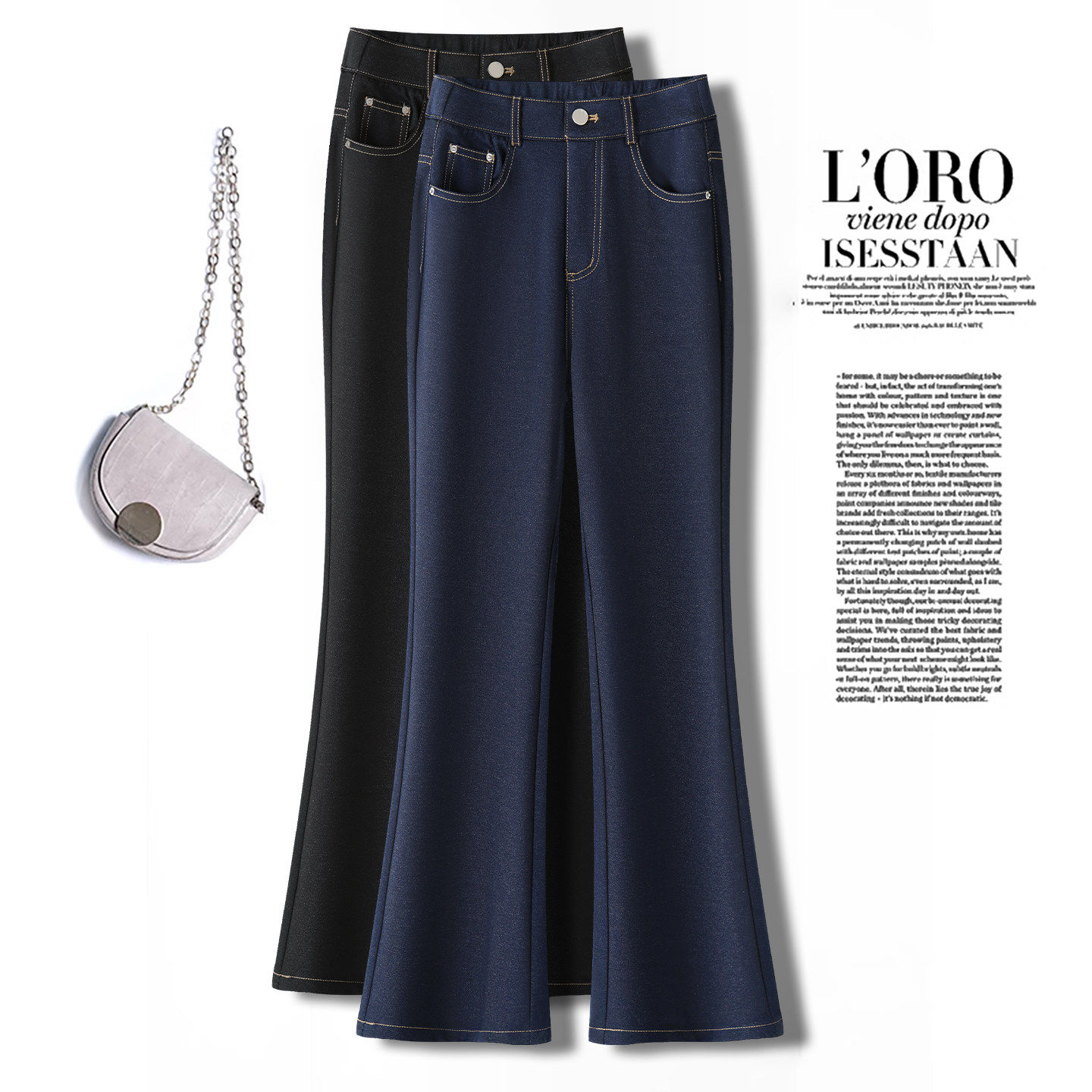 复古蓝微喇牛仔裤女2026新款春秋季高腰显瘦修身马蹄裤子喇叭长裤,女装/女士精品,大码裤装,淘宝优惠券,粉丝福利购,淘宝优惠卷