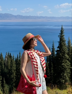 现货 日系手工球球毛线针织条纹三角围巾保暖条纹围脖外搭披肩女