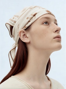 现货 亚麻小马印花百搭方巾丝巾头巾 悠长假期