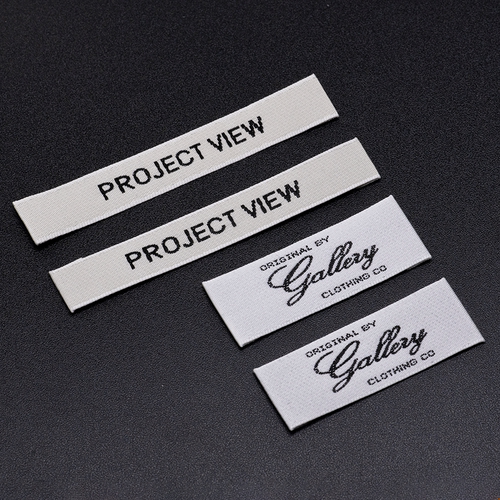 PROJECT VIEW领标洗水标服装商标衣服布标签木梭机缎面织唛订定制