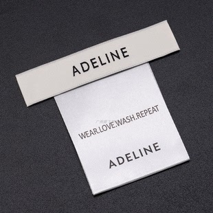 商标衣服布标签主唛洗水标侧唛定制织唛 服装 ADELINE韩版 领标现货