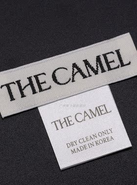 THE CAMEL韩版领标现货 服装商标衣服布标签木梭机缎面高密度织唛
