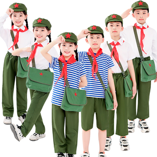 儿童芳华表演怀旧六七十年代红星闪闪升旗少先队员共青团衬衣服装