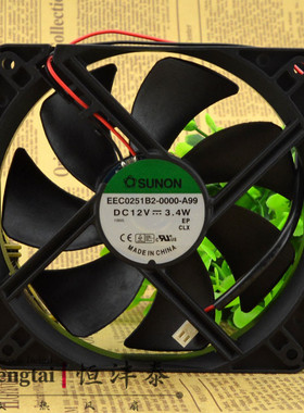原装SUNON EEC0251B2-0000-A99 12V 3.4W 12CM 12025 2线静音风扇