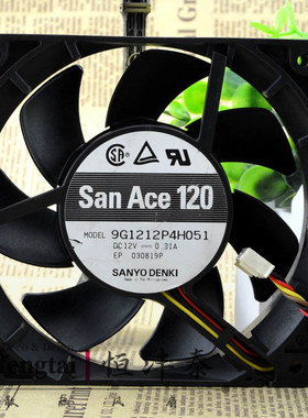 山洋 12cm 12025 12V 0.31A 9G1212P4H051 4针PWM风扇 机箱风扇