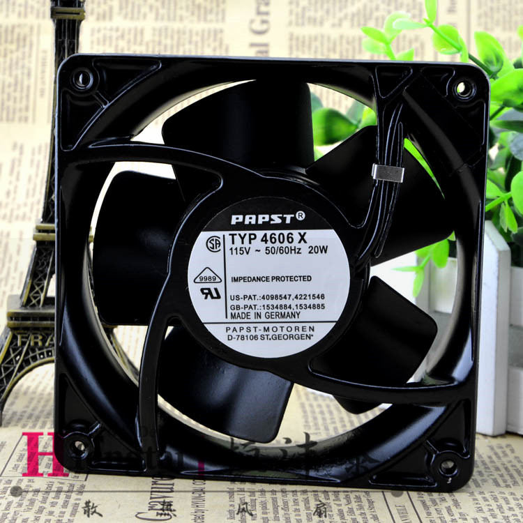 德国PAPST TYP 4606X 115V 20W 12CM 全金属耐高温散热风扇 12038