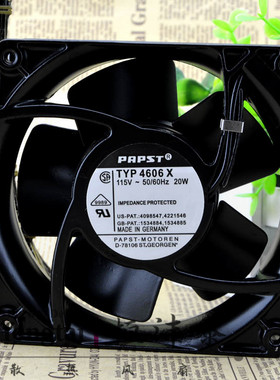 德国PAPST TYP 4606X 115V 20W 12CM 全金属耐高温散热风扇 12038