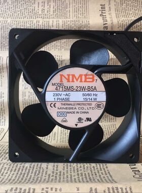 原装NMB 12cm 12038 230v 机柜 散热风扇4715MS-23W-B5A 插座接头
