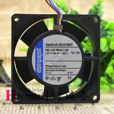 德国 EBM PAPST 8314/19HHT 24V 7.2W 4线 8CM 8032 变频器风扇