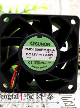 SUNON/建准 PM1206PMB1-A 12V 10.6W 6038 3线 大风量 散热风扇