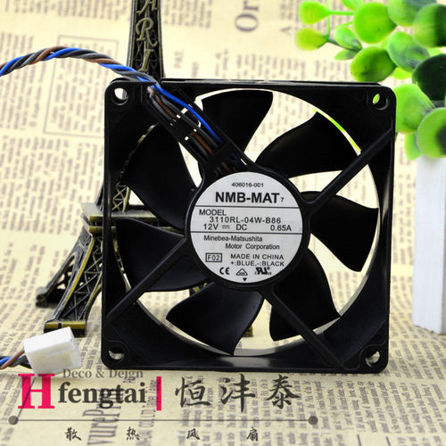 原装NMB 3110RL-04W-B86 8025 12V 0.65A 4线pwm温控机箱散热风扇