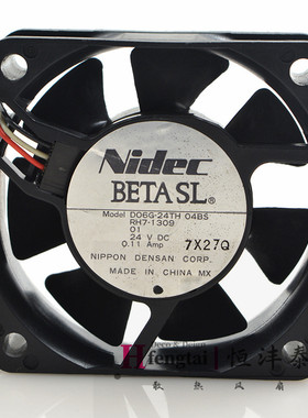 Nidec D06G-24TH04BS 6020 6CM 24V 0.11a 打印机变频器电源风扇