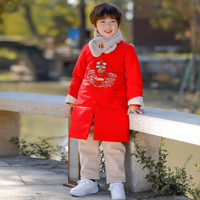 加棉冬季男童汉服拜年服中国风