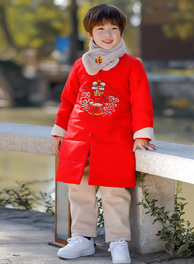 加棉冬季男童汉服拜年服中国风