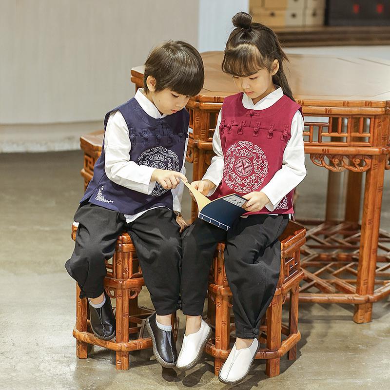 男童汉服春秋款2025马甲中国风