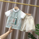 宝宝改良国风表演服装 汉服男童夏季 中国风复古唐装 儿童新中式 套装