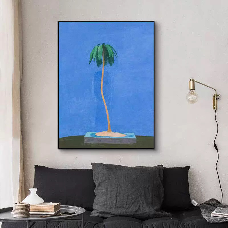 法国当代写实静物图案蓝色挂画小众中古艺术餐厅客厅玄关柜装饰画