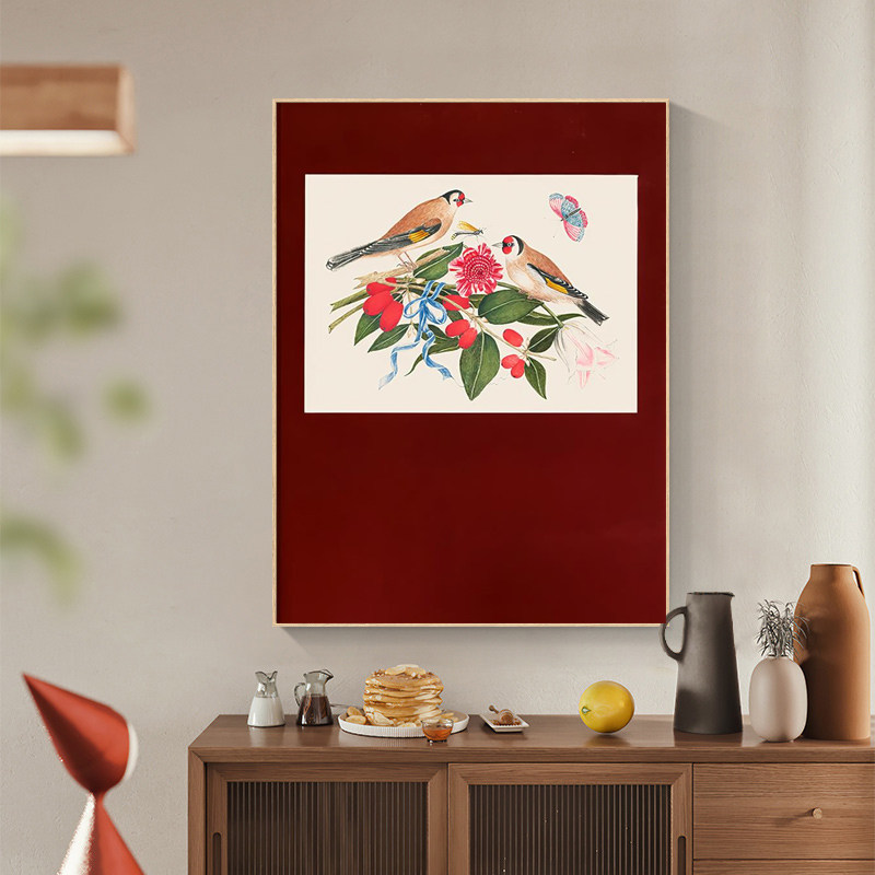 喜鹊登枝中国风装饰画客厅书房餐边柜挂画婚房开业送礼艺术画喜庆,家居饰品,现代装饰画,淘宝优惠券,粉丝福利购,淘宝优惠卷