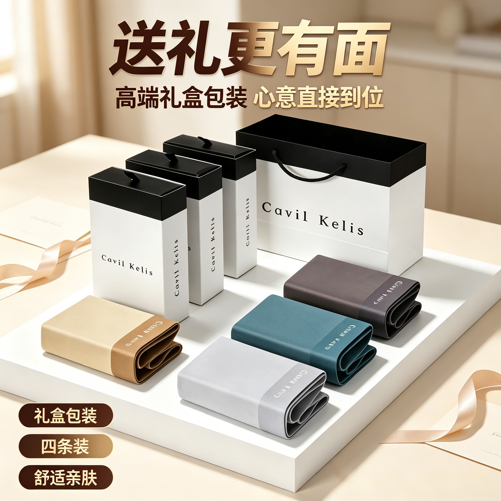 CavilKelis男士莫代尔冰丝抑菌