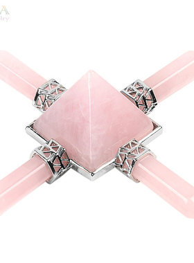 包邮聚四方灵气天然水晶摆件金字塔粉晶白水晶黑曜石摆件物件