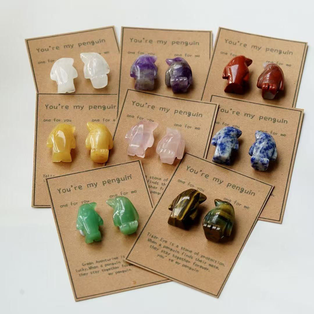 天然水晶虎眼石企鹅摆件家居装饰品办公室桌面摆件生日礼物,家居饰品,桌面摆件,淘宝优惠券,粉丝福利购,淘宝优惠卷