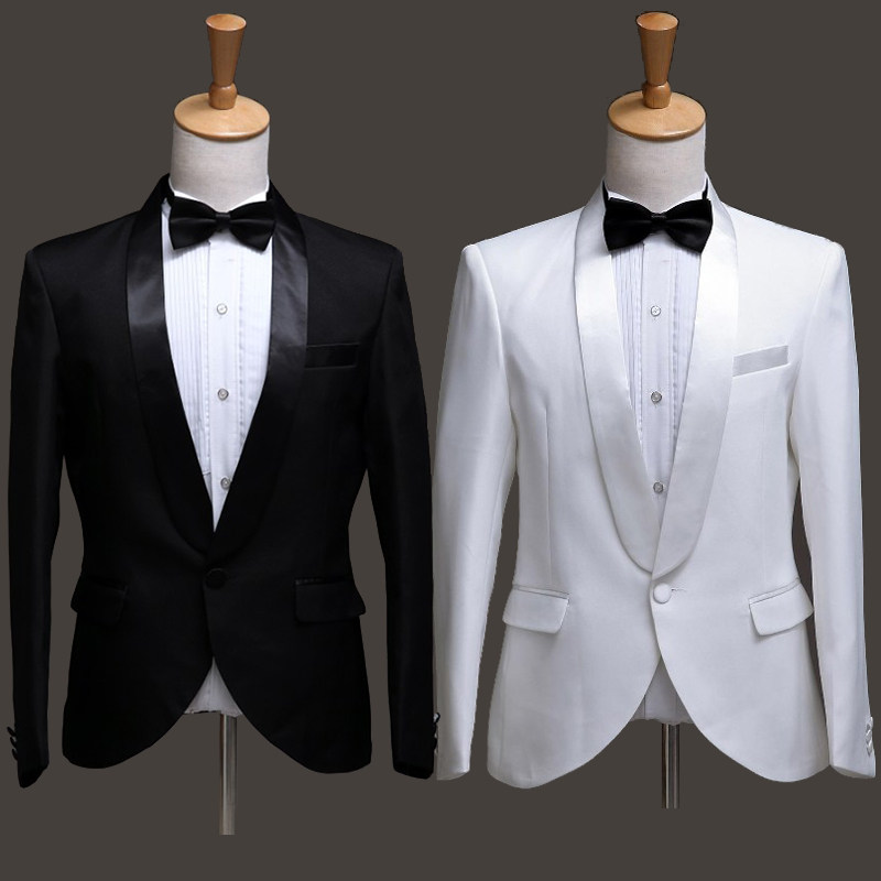 MENS BLACK STAGE PERFORMANCE COSTUME CONDUCTOR CHORUS COSTUME MALE HOST EMCEE SUIT PHOTO SHOOT WEDDING SUIT