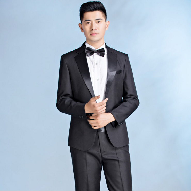 PERFORMANCE COSTUMES: MALE SINGERS HOST THE STAGE CHORUS SUITS GROOM WEDDING GROOMSMEN SLIM DRESSES SUIT SETS