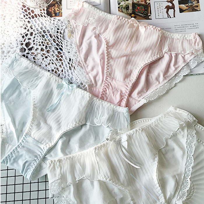 全店清仓 日系纯棉少女内裤三角裤胖次蝴蝶结小飞边纯色女式森系,女士内衣/男士内衣/家居服,女三角裤,淘宝优惠券,粉丝福利购,淘宝优惠卷