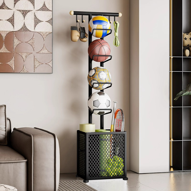 篮球收纳架家用室内儿童足球置物架排球架羽毛球收纳落地球类架
