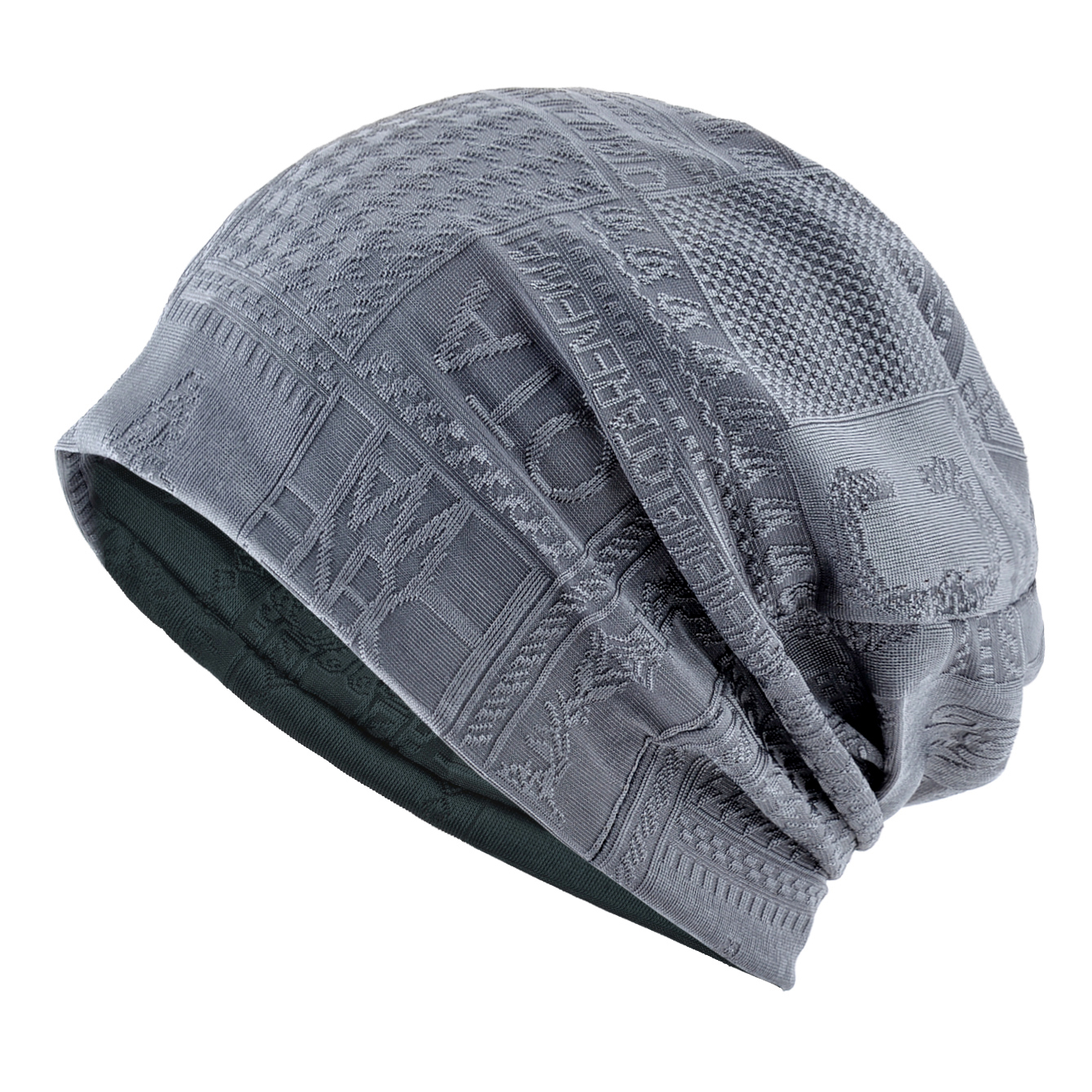 春夏薄款男包头帽休闲字母印花堆堆头巾帽透气户外登山骑行扭扭帽