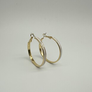 欧美大圈耳环女耳饰新款耳圈直径4CM素圈耳坠夸张金色耳环